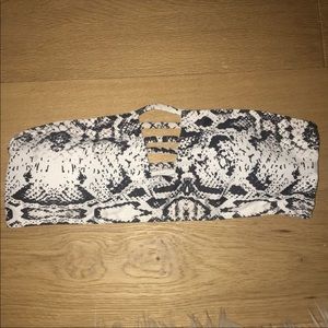 2 bathing suit tops + bottoms for the snake skin